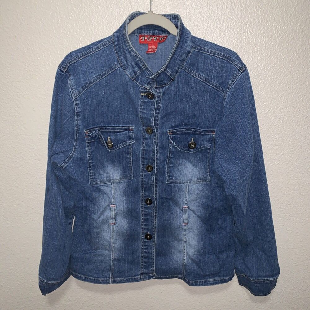 Solo Jeans Women’s Jean Jacket Size XL Blue